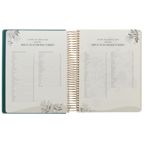 KJV Holy Bible, My Creative Bible - Illustrators Edition, King James Version, Journaling Space, Spiral Bound Hardcover Debossed Vegan Leather, Teal Blue