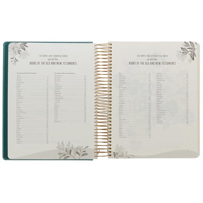 KJV Holy Bible, My Creative Bible - Illustrators Edition, King James Version, Journaling Space, Spiral Bound Hardcover Debossed Vegan Leather, Teal Blue