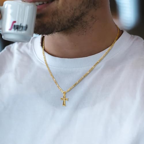 AIGAMIT Cross Necklace for Men Gold Cross Necklace for Men - size: 20 inches
