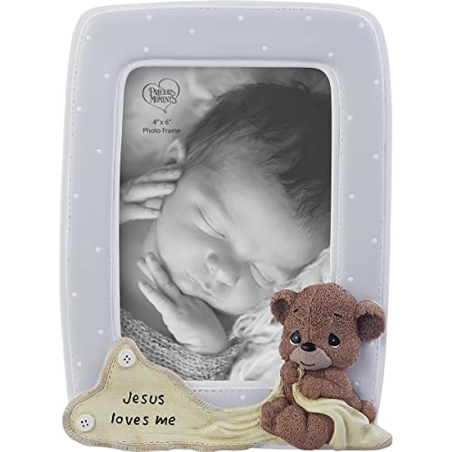 Precious Moments 203106 Jesus Loves Me Bear Resin/Glass Photo Frame