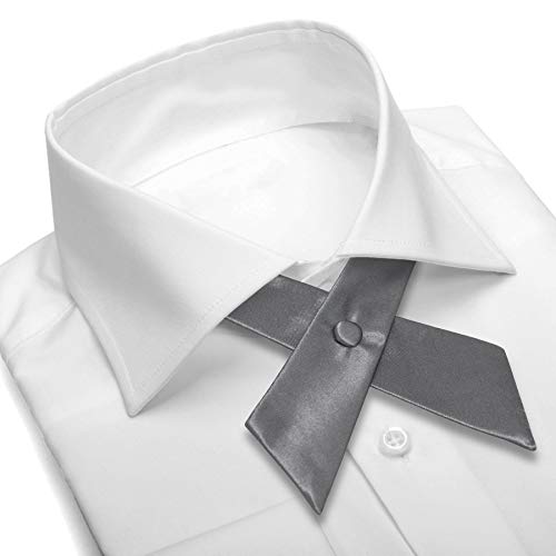 Women's or Men's Crossover Neck Tie Solid Color Continental Tie - color: Charcoal Grey