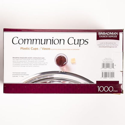 Broadman Plastic, Disposable, Recyclable Communion Cups, 2000 Count