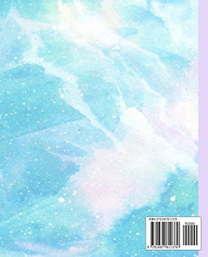 Composition Notebook: Unique Blue Rose Pink Marble Speckled 7.5 x 9.25 College Ruled Lined Writing Paper Journal for School Girls Women Students