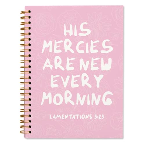 Pink Bible Note Taking Supplies Notebook Journal, Bible Study Notebook, Cute notebook, Bible Study Notebook Supplies Gifts Notebook for Teen Girls Student Teacher 5.5x8.3 inch - color: His mercies are new every morning