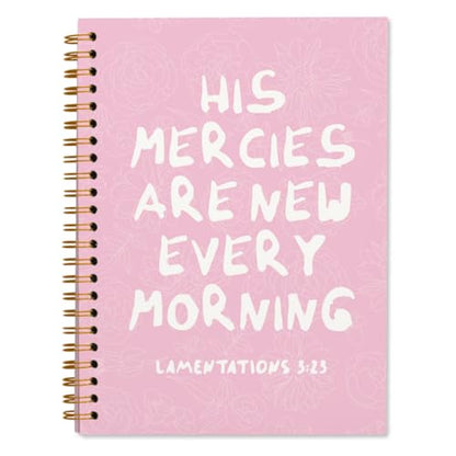 Pink Bible Note Taking Supplies Notebook Journal, Bible Study Notebook, Cute notebook, Bible Study Notebook Supplies Gifts Notebook for Teen Girls Student Teacher 5.5x8.3 inch - color: His mercies are new every morning