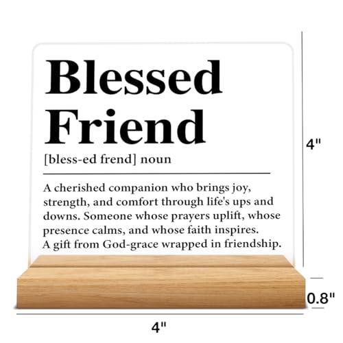 Friendship Gifts for Women Men, Blessed Friend Acrylic Desk Sign - color: M60A11