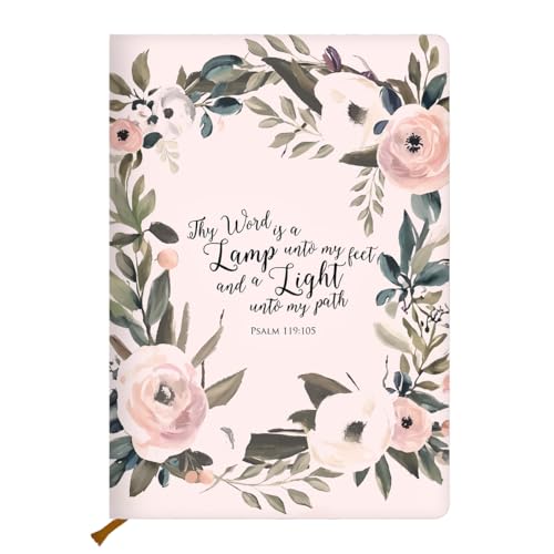 Pink Flowers Christian Hard Shell Journal Notebook 200 Sheets (5.8 x 8.3) - color: Multi 1151