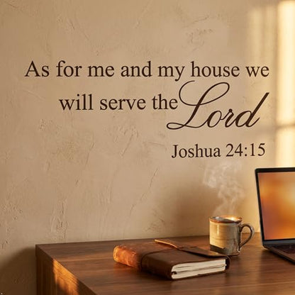 Picniva As for Me and My House Wall Decal 8x20 Christian Scripture Art - color: Black, size: 8'' X 20''