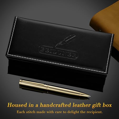 BEILUNER Personalized Gold Gel Pen, Stunning Luxury Pens with 24K Gold Finish, Black Ink Refill, Executive Gift Set for Family & Friends,Writing,Fancy,Office,Retractable, Graduation,Nice Designer Pens - color: ,Gold (Personalized)