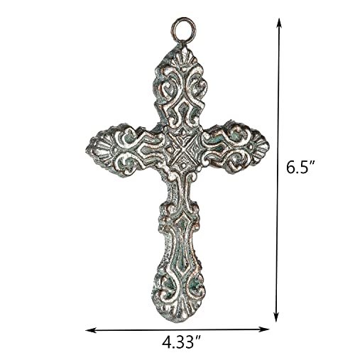 Aifeorzo 3 Pcs Decorative Wall Crosses, Cast Iron Cross Wall Decor - size: 4.33" x 6.69"