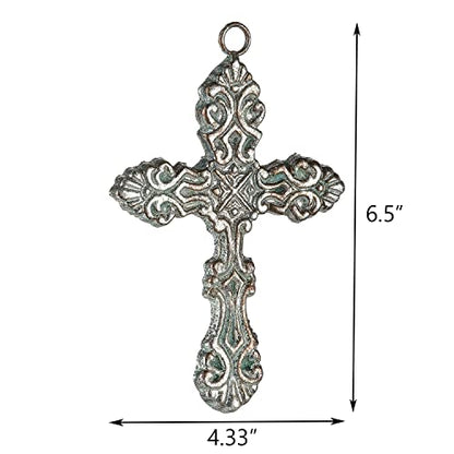 Aifeorzo 3 Pcs Decorative Wall Crosses, Cast Iron Cross Wall Decor - size: 4.33" x 6.69"