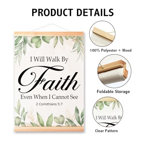Ybqhd I Will Walk By Faith Poster Hanger, Christian Bible Verse Wall Art - color: 2 Corinthians 5:7