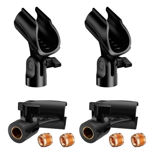 4 Pack Universal Microphone Clips, 5/8" to 3/8" Adapter - size: 4 Pack