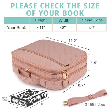 Large Bible Cover for Women,2 Compartments Bible Bag for Church - color: 2 Lays,Pink