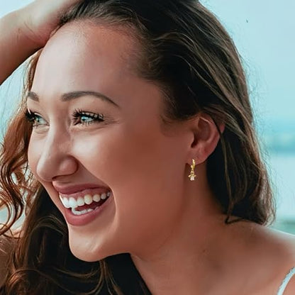 Mini Guardian Angel Huggie Hoop Earrings, Everyday Earrings, 14K Gold Plated, Minimalist Jewelry Gifts for Women Girls