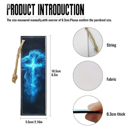 Personalized Bookmark, Bookmark for Book Lovers Abstract Blue Cross Bookmarks for Reading Lovers - color: Blue Cross