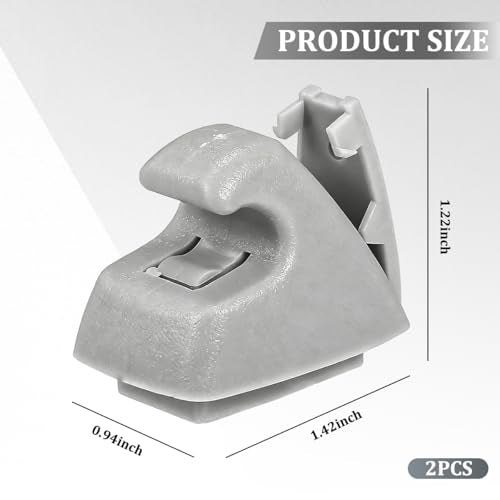 2PCS Car Sun Visor Clip Retainer, OEM#95994975 95994976 Vehicle Sun Visor Hook Bracket, Auto Sunvisor Holder Clip Replacement, Compatible with Cruze 2011-2016 Sonic 2012-2020 (Gray) - color: Gray