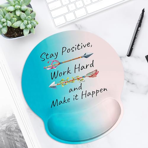ITNRSIIET Ergonomic Mouse Pad with Wrist Support Wrist Rest Smooth Surface Non-Slip Rubber Base Comfortable Office Supplies Pain Relief, 9.8 x 9.1 inches, Inspirational Quotes - color: Inspirational Quotes
