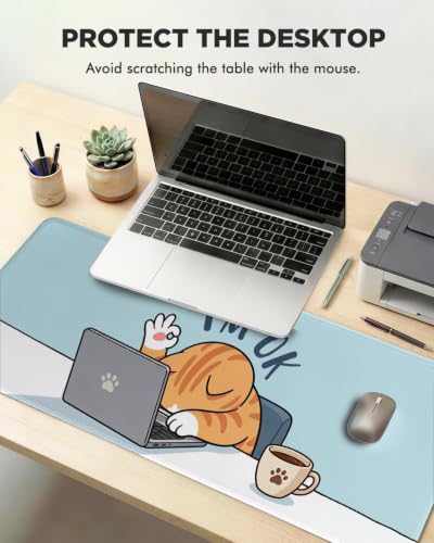 Mouse Pad, Desk Mat, 31.5x11.8in Large Mousepad, I'm OK - color: I'M OK