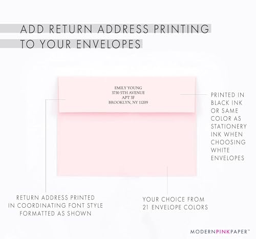 Modern Pink Paper Funeral Thank You Cards Beach Theme, FLAT Memorial Acknowledgement Card Ocean Themed, Sympathy Thank You Notes With Envelopes, Your Choice of Quantity and Envelope Color - color: Beach