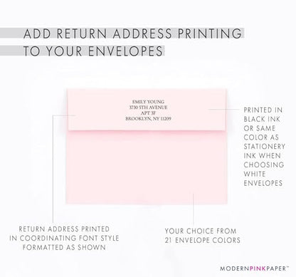 Modern Pink Paper Funeral Thank You Cards Beach Theme, FLAT Memorial Acknowledgement Card Ocean Themed, Sympathy Thank You Notes With Envelopes, Your Choice of Quantity and Envelope Color - color: Beach
