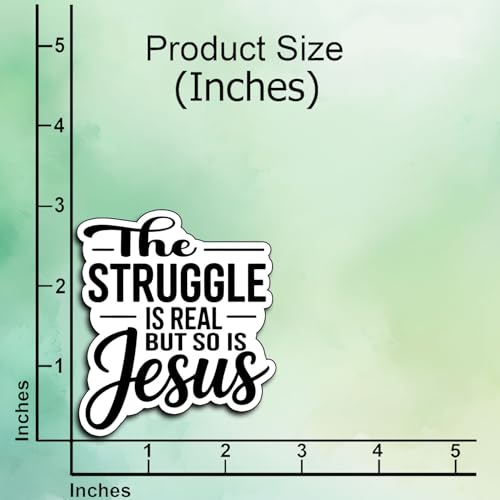 (3Pcs) The Struggle is Real But So is Jesus Stickers Christian Inspirational Verse Waterproof Vinyl Decal Kindle Water Bottle Bumper Car Hard Hat Phone Laptop Religious Scripture Prayer Gifts 3x2.5