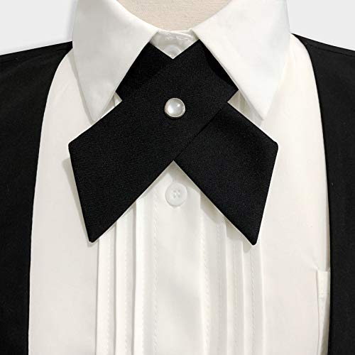 Adjustable Criss Cross Bow Tie School Uniform Pre Tied Bowtie Necktie Women Uniform Tie Cosplay Costume Accessory - color: 01, Black
