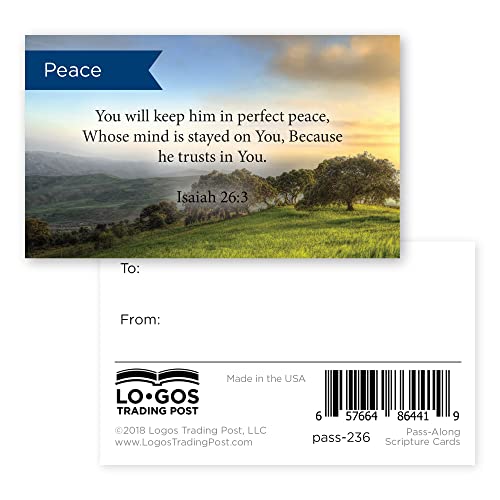 Logos Trading Post Isaiah 26:3 Pass It On Scripture Cards, Pack of 25 - color: Isaiah 26:3