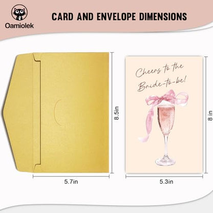 Bridal Shower Card for Bride To Be, Funny Engagement Card for Her, Wedding Congratulations Cards for Friend Family, Cheers To The Bride To Be - color: Bridal Shower Card