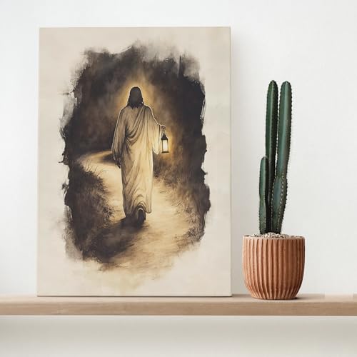 Christian Wall Art – Jesus Bible Stories Posters, Scripture Wall Decor, Religious Home Paintings Framed Set of 3 Ready to Hang (12''x16'') - color: Christian