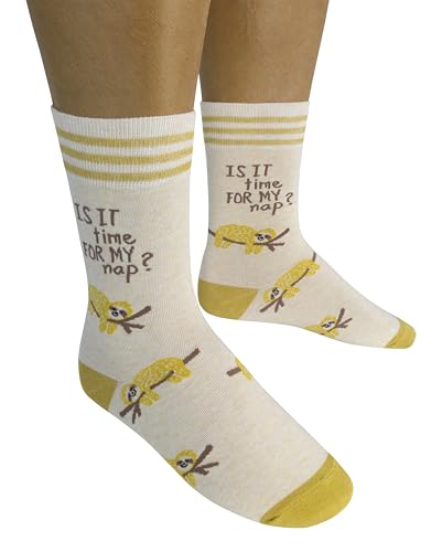 FUNATIC Crazy Socks with Funny Sayings - Novelty Gift for Men, Women, Adult - color: Time for My Nap