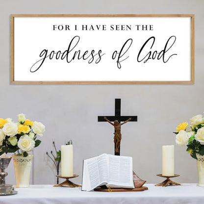 SRSZHIYUE I Have Seen the Goodness of God Wall Art, 40 x 15 Inch, Wood - color: For I Have Seen The Goodness (Wood), size: 40"L x 15"W