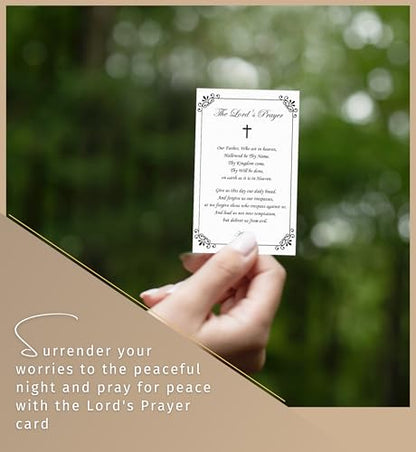 St Michael the Archangel Prayer Card - Laminated Saint Michael Prayer Card with Gold Stamping, Religious Pocket Token, The Lord’s Prayer - Made in Italy Catholic Cards and Tokens Set - 7 Items