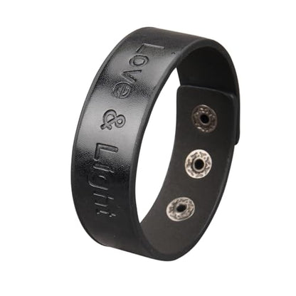 GelConnie Leather Cuff Bracelet Punk Braided Bracelets Rock Leather Wristbands Faux Mens Leather Bracelet Gothic Viking Bangle Adjustable Wrap Bracelet for Women,Men - color: Love Engraved Leather Bracelet