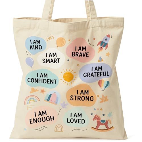 Motivation Canvas Tote Bag for Women Shopping Work Travel with Inner Pocket - color: Beige 08
