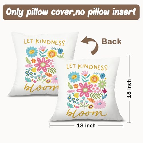 Kids Room Pillow Covers 18x18,Boho Classroom Decor Throw Pillows - color: Flower