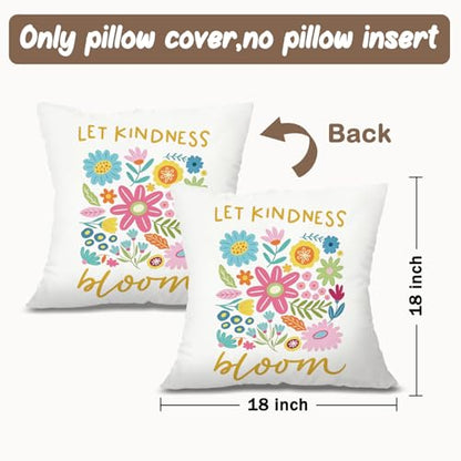 Kids Room Pillow Covers 18x18,Boho Classroom Decor Throw Pillows - color: Flower