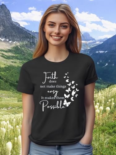 Christian Jesus Faith T Shirts for Women - color: Black5, size: Medium
