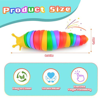 Cevioce 4Pcs Party Favors - Fidget Toys Slugs for Students & Classroom Prizes - Goodie Bag Stuffers for Kids 3-5 Easter Gifts for Boys Girls Easter Basket Stuffers for Kids Toddlers B - style: 4PCS - B -Medium Size