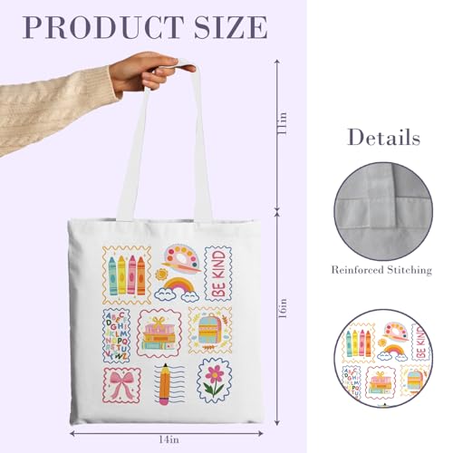 Chicimln Teacher Appreciation Gifts Tote Bag, Kindergarten Preschool Teacher Gifts Canvas Tote Bags - color: Teacher Gift 02