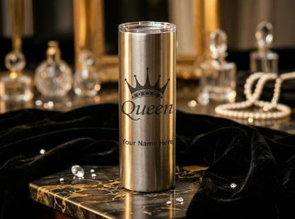 LaserGram Personalized 22oz Skinny Tumbler, Christian Cross (Stainless Steel) - color: Stainless Steel
