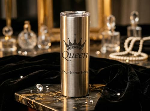 LaserGram Personalized 22oz Skinny Tumbler, Christian Cross (Stainless Steel) - color: Stainless Steel