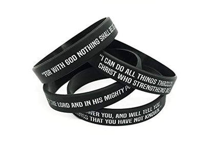 (8-Pack Christian Bible Verses Silicone Bracelets | Religious Gifts Rubber Wristbands for Men, Women | Strength Faith Hope Belief | Positive and Inspirational Messages