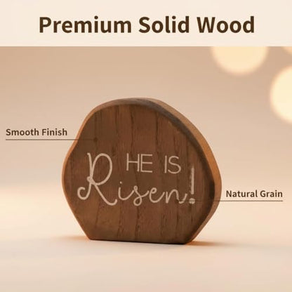 The Empty Tomb Easter Scene and Cross Decoration Wooden Easter Resurrection Scene Cross Decor Jesus Tomb Tray Set for Home Office Tabletop Religious Decoration