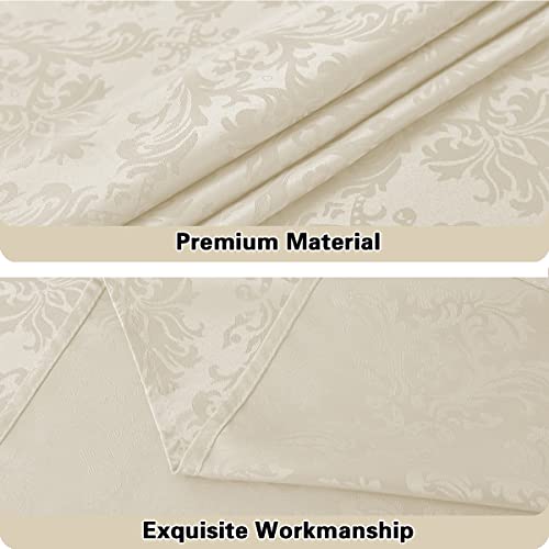 SASTYBALE Jacquard Tablecloth Rectangle 60 x 102 Inch Beige Spill Proof - color: Beige, size: 102" x 60" (Rectangular)