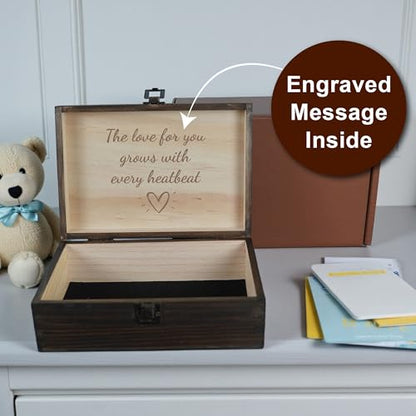 Welcome to the World Baby Memory Box, Engraved Newborn & Baby Shower Gift - size: Medium, style: Baby