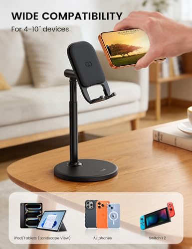 Lamicall Cell Phone Stand for Desk - [Height Angle] Adjustable Phone Holder - color: Black