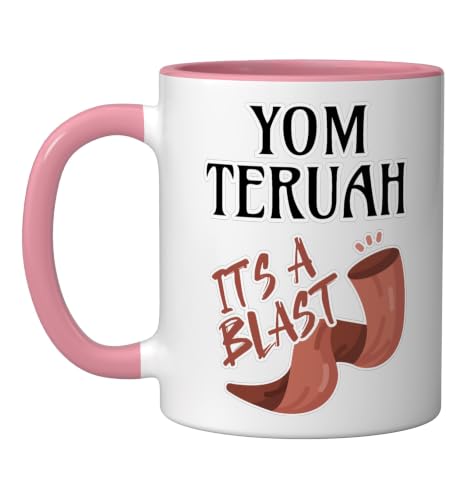 Yom Teruah It's a Bang Ceramic Mug, Pink/White - color: Pink/White, size: 11 Ounces