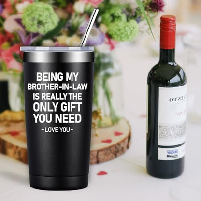 Fufandi Brother in Law Gifts - Christmas Gifts for Brother in Law - Birthday Fathers Day Gift for Brother in Laws - Tumbler Cup - color: Brother in law-Black