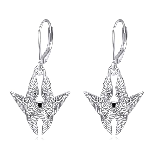 Seraphim Jewelry Set 925 Sterling Silver Guardian Angel Seraph Pendant Angel Wings Jewelry Christian Gifts for Women Men - color: Seraphim earrings